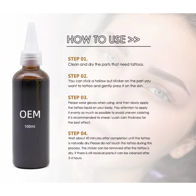 Waterproof 100ml Long Lasting Henna Free Eye Brow Tint Lash Lift Tint Kit Hybrid Liquid Brow Stain Kit Eyebrow Tint