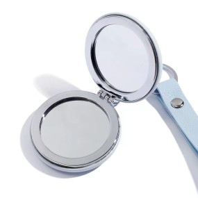 Portable Keyring Pocket Mirror 4 Color Makeup Handle Mirror 7cm Travel Handheld Metal Pocket Mirrors