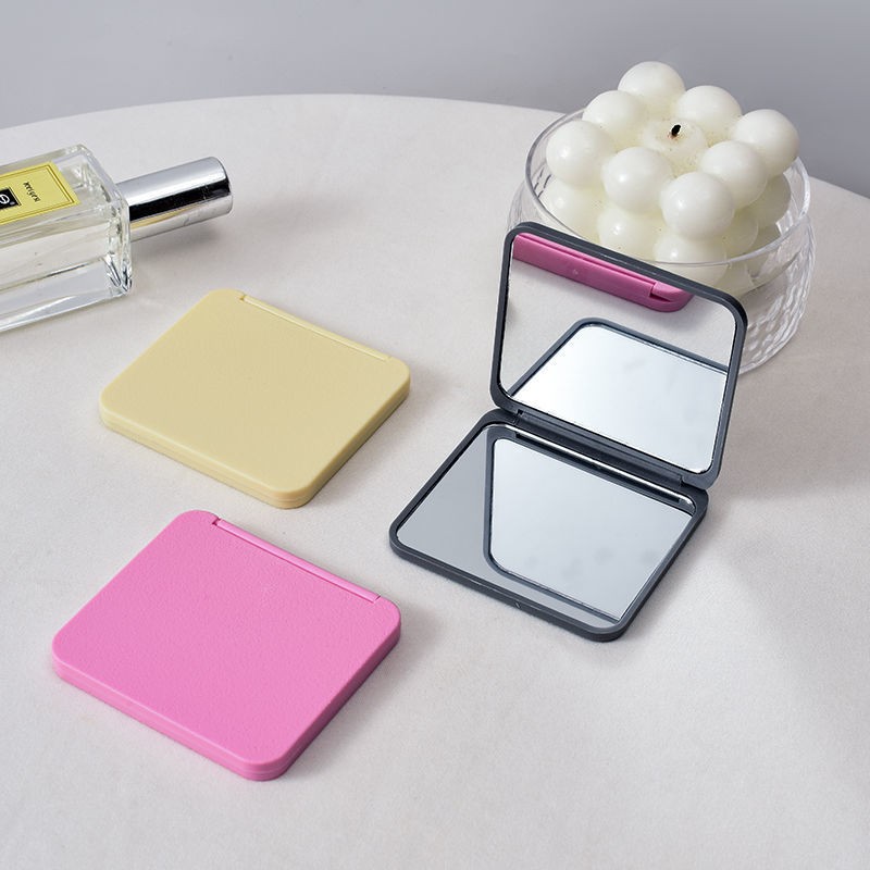 Mini Folding Mirror Plastic Multi Color Compact Travel Handheld Pocket Makeup Mirror