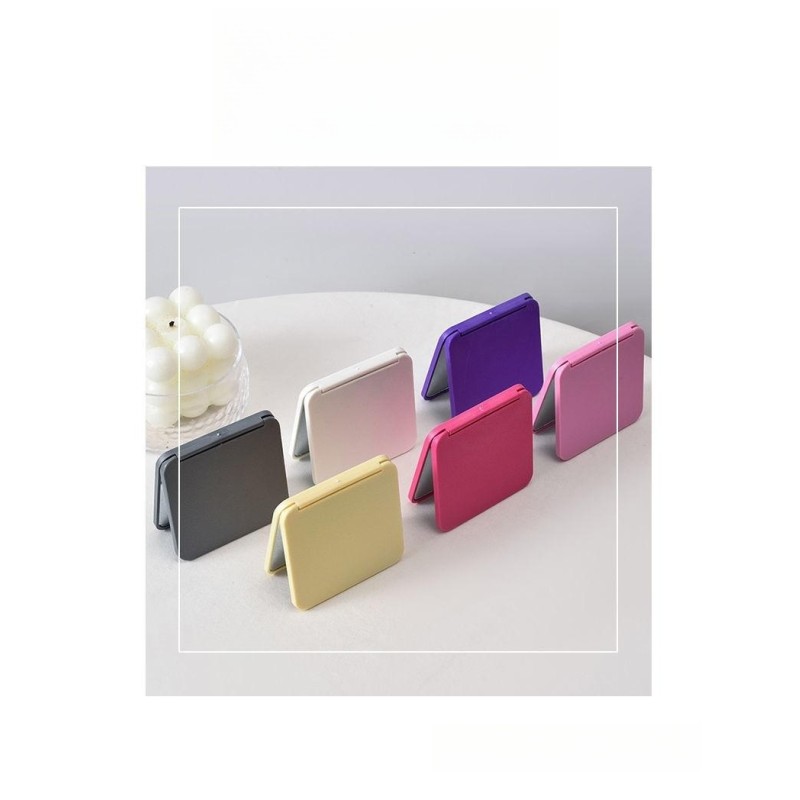 Mini Folding Compact Travel Mirror Plastic Multi-Color Pocket Makeup Mirror Magnifying Glass Foldable Digital for Beauty Gift