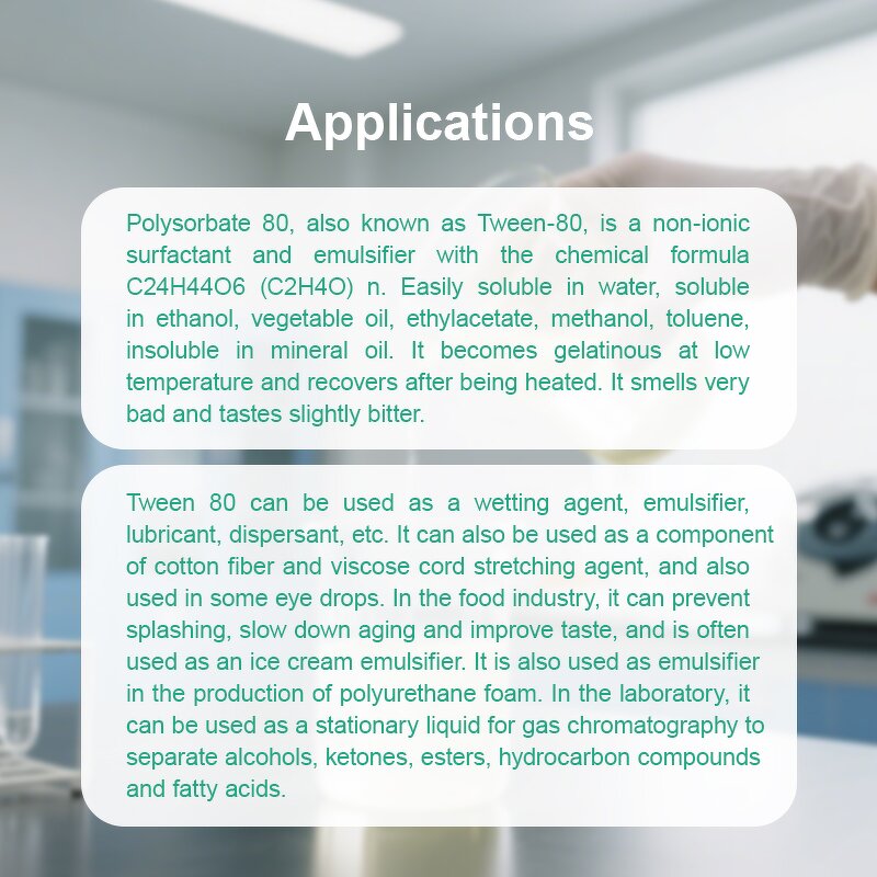 Polysorbate 80 Supplier - Tween 80 Liquid CAS 9005-65-6