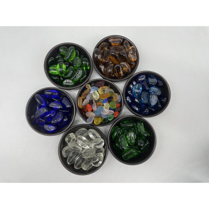 Glass Stone Manufacturer - Engraving Glass River Stones Round Cut