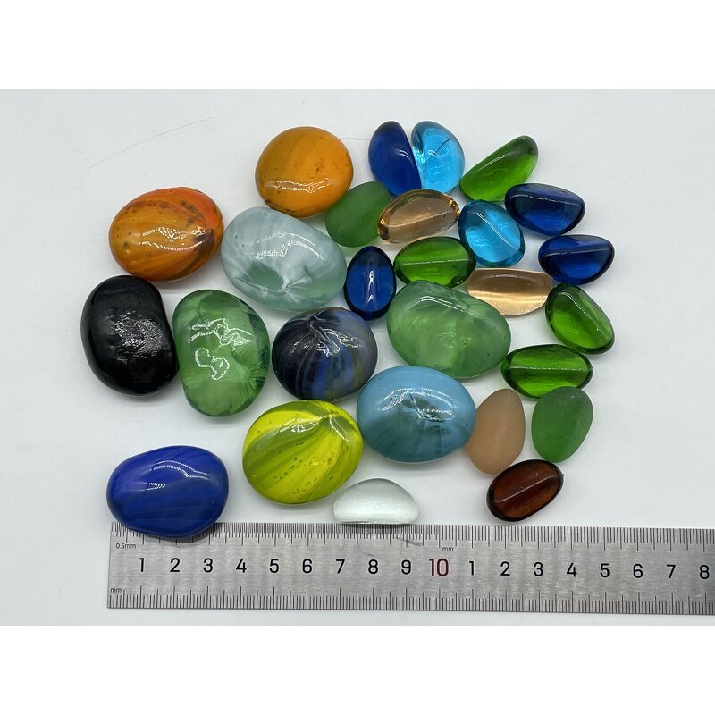 Glass Stone Manufacturer - Engraving Glass River Stones Round Cut