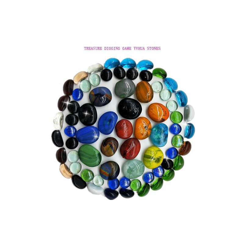 Glass Stone Manufacturer - Engraving Glass River Stones Round Cut