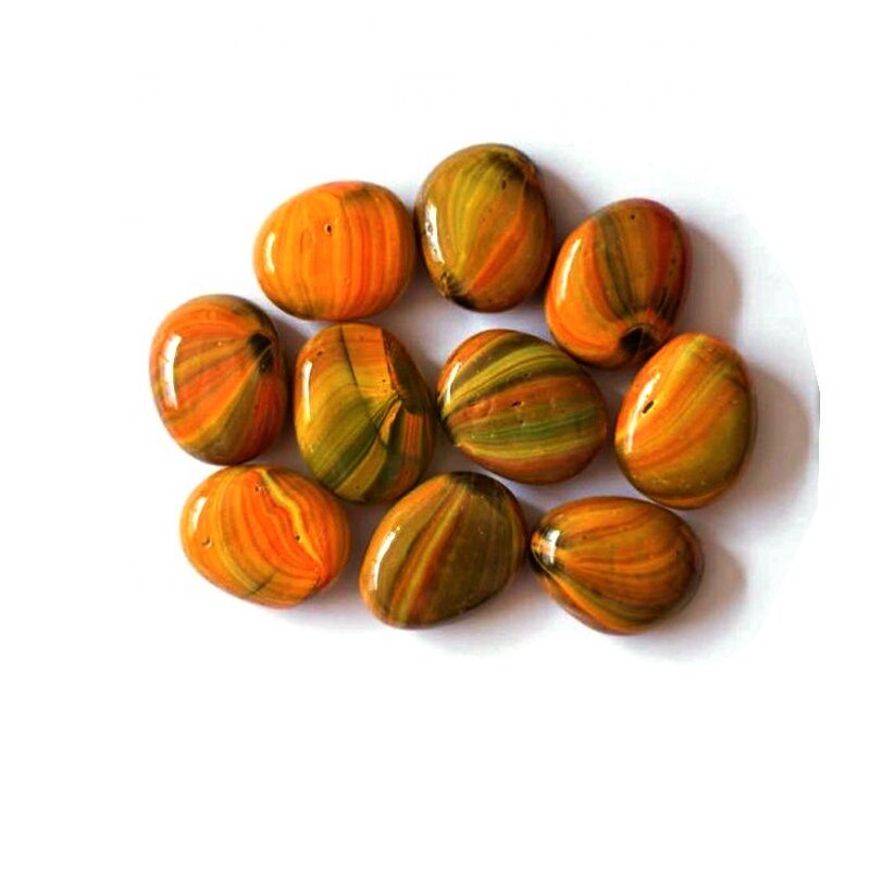 Glass Stone Manufacturer - Engraving Glass River Stones Round Cut