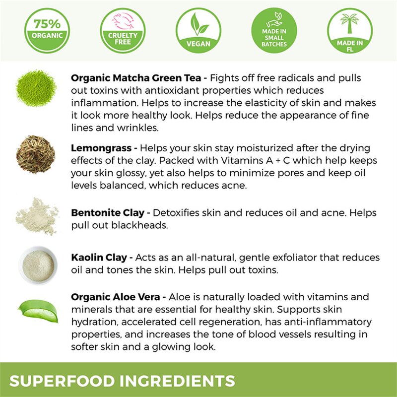 Clay Mask Supplier - Green Tea Facial Mask Private Label Natural