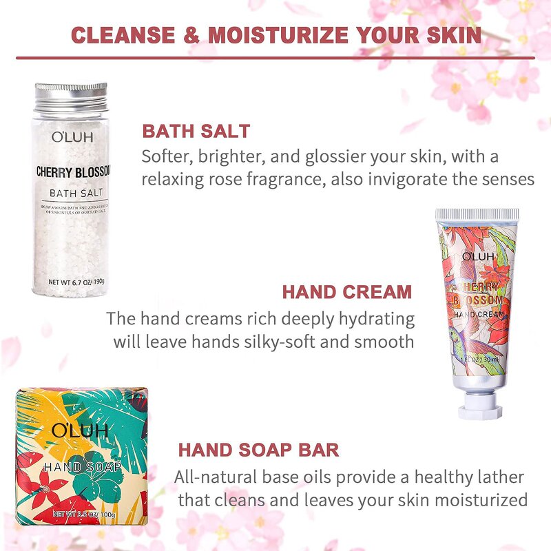 Liquid Bath Soap Set Manufacturer - Customized Herbal Cherry Blossom