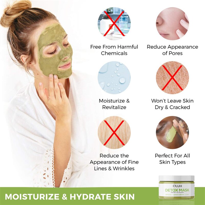 Clay Mask Supplier - Green Tea Facial Mask Private Label Natural