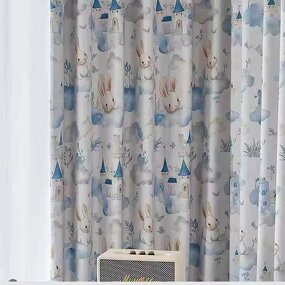 Sheer Curtain Supplier - Lace Gauze with Bunny Rabbit Castle Print