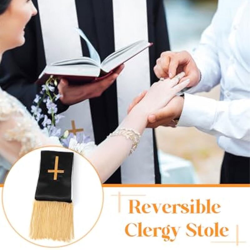 Holy Belt Supplier - White Yellow Single Sided Shawl Black Robe