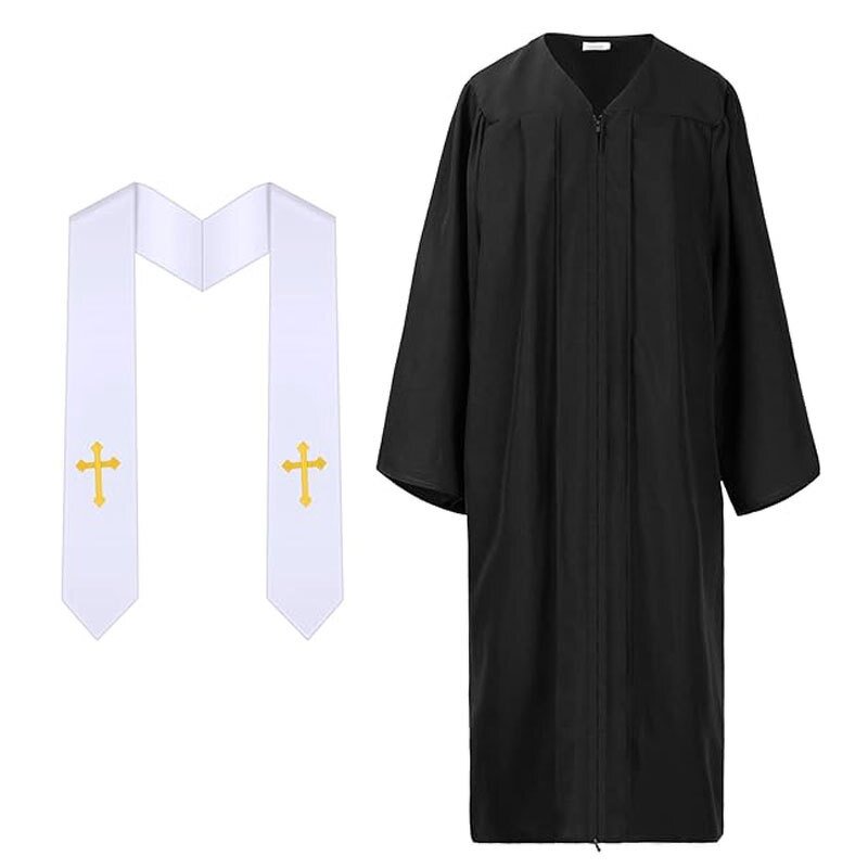 Priest's Robe Manufacturer - Clergyman Attire Cross Shawl Set