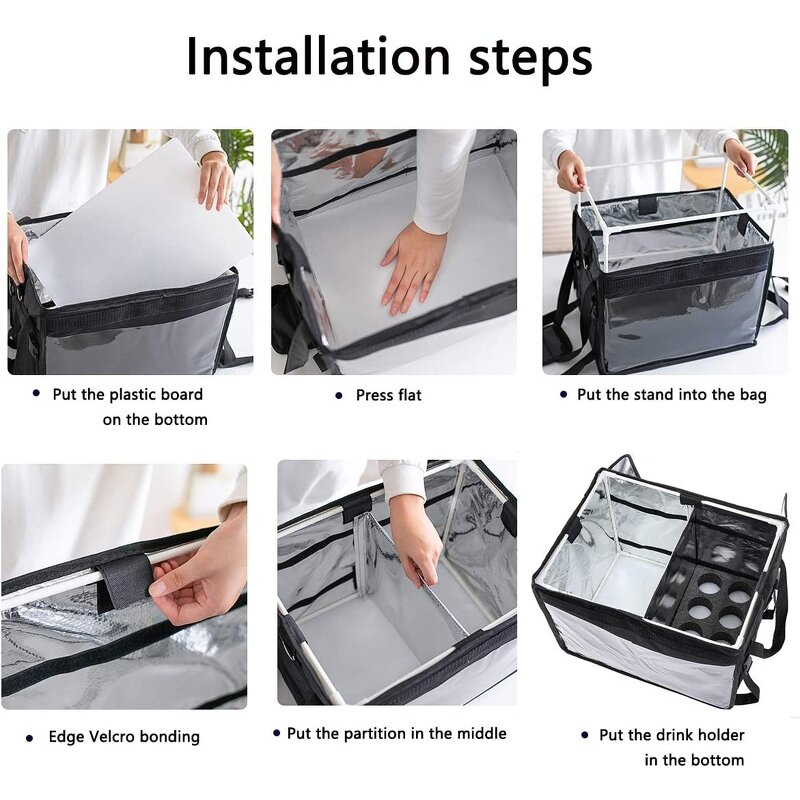 Food Delivery Bag Manufacturer - Insulated with Support Frame Plastic