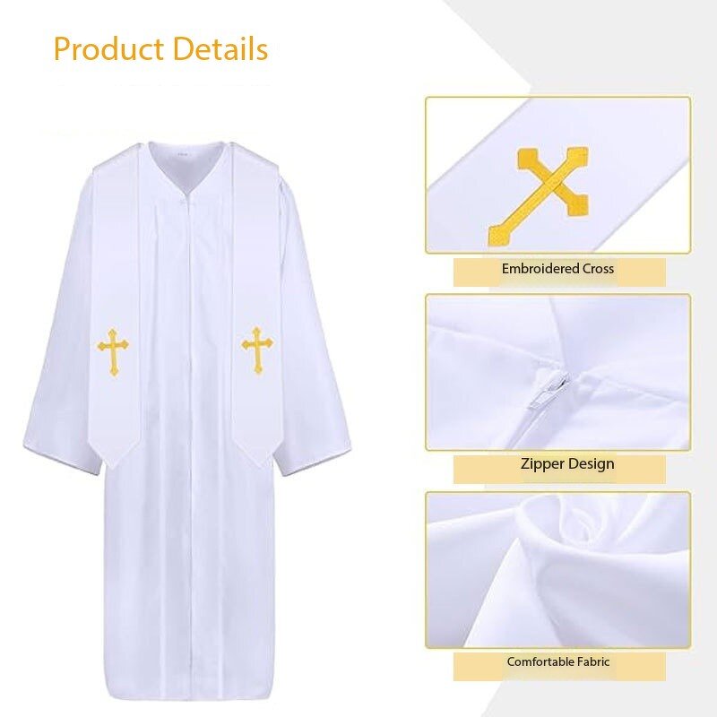Priest's Robe Manufacturer - Clergyman Attire Cross Shawl Set