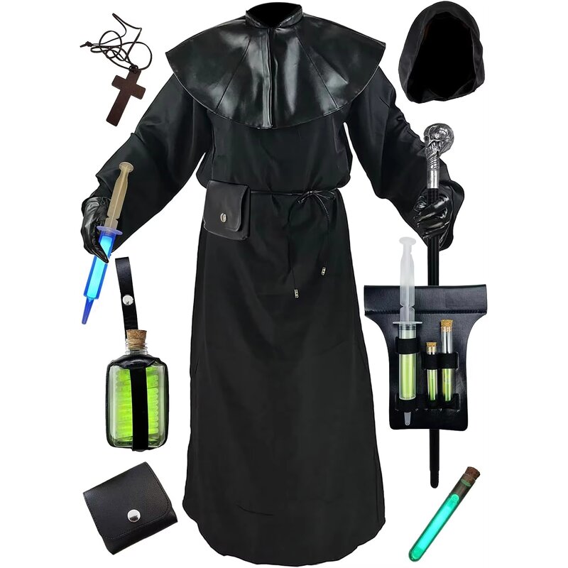 Plague Doctor Costume Manufacturer - Absolute Vibe Cloak Robe Halloween