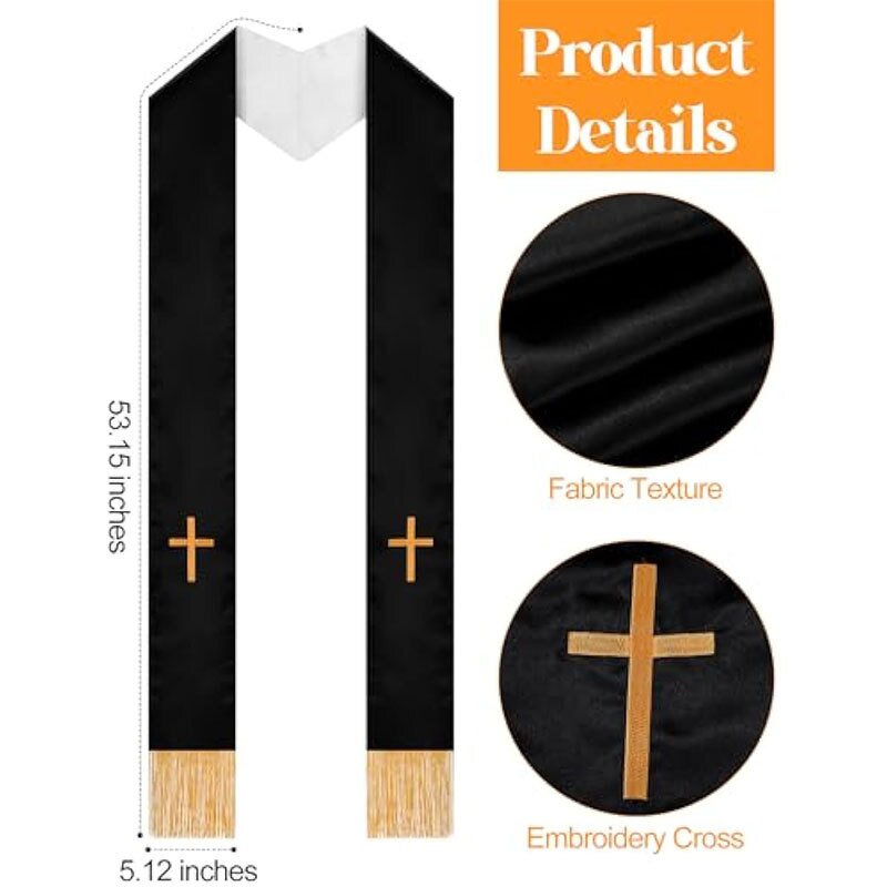 Holy Belt Supplier - White Yellow Single Sided Shawl Black Robe