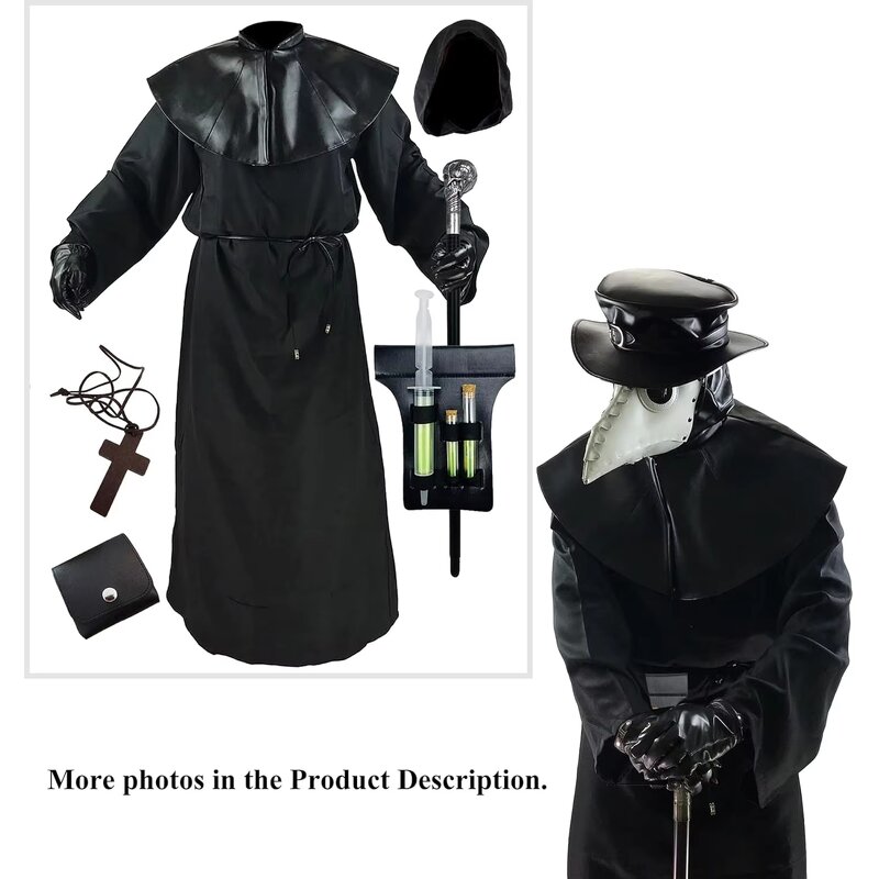 Plague Doctor Costume Manufacturer - Absolute Vibe Cloak Robe Halloween