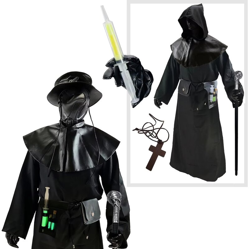 Plague Doctor Costume Manufacturer - Absolute Vibe Cloak Robe Halloween