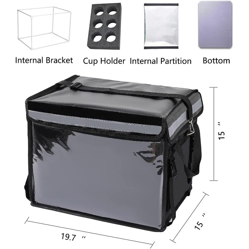 Food Delivery Bag Manufacturer - Insulated with Support Frame Plastic