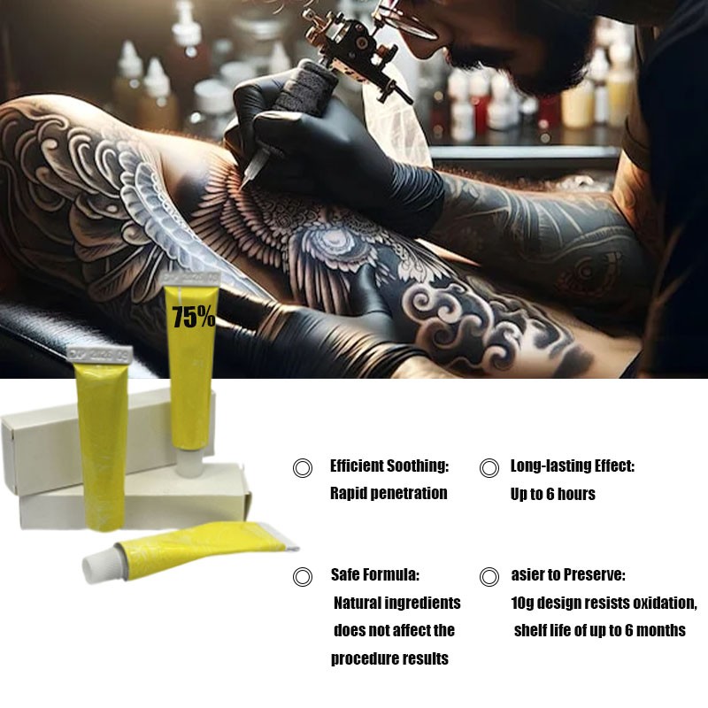 Explosive New Design Tattoo Products 75% Tattoo Cream Tattoo Supplies Micropigmentation Supplies for Beauty Salons