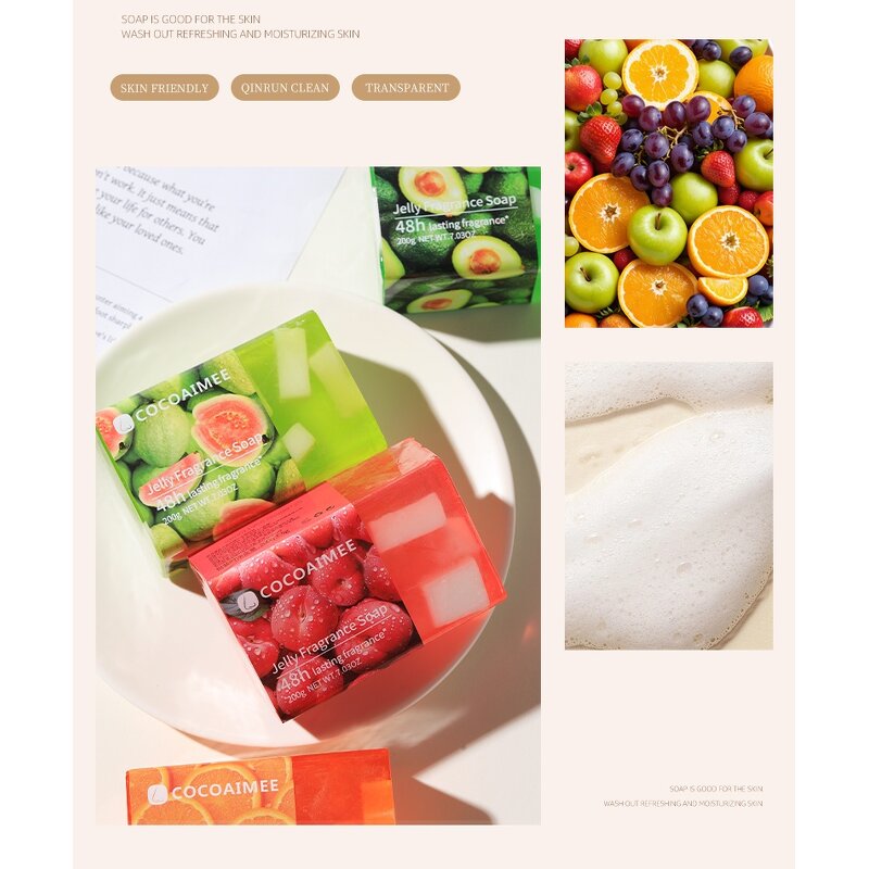 Strawberry Soap Supplier - 200G Fruit Scented Nourishing Deep Cleansing