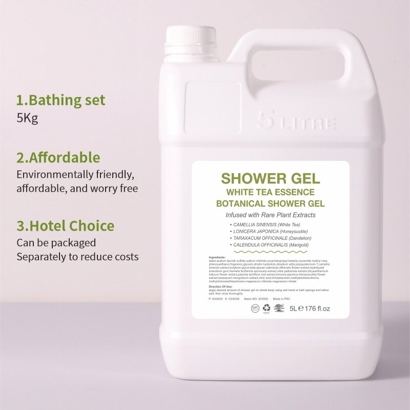 Shower Gel Supplier - Organic Nature 5KG 5L Hotel Bathing White Tea