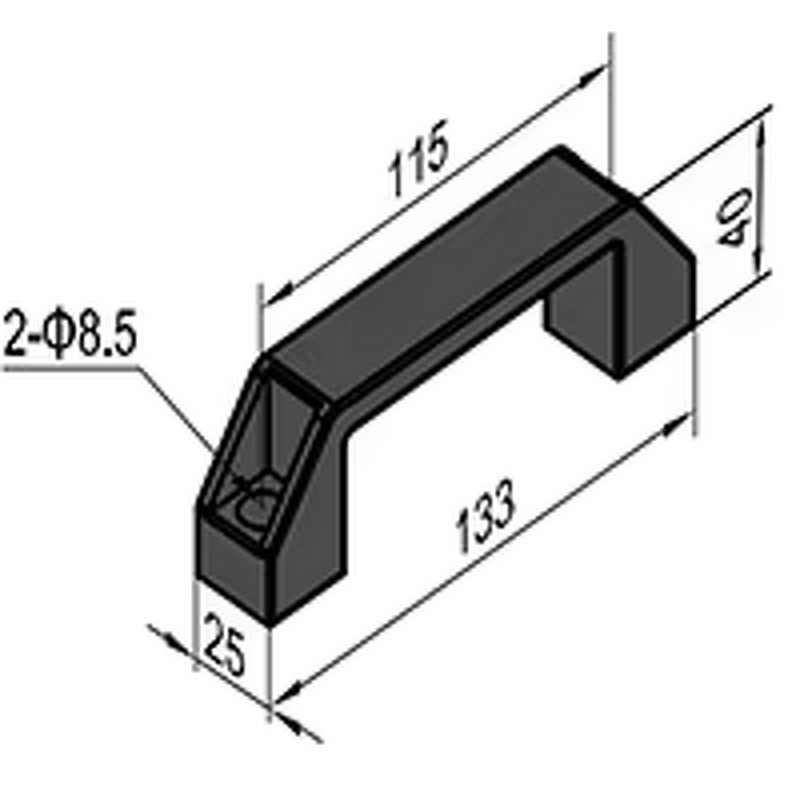Nylon Handle Supplier - Rectangular Pull Handle for Aluminum Extrusion Profile
