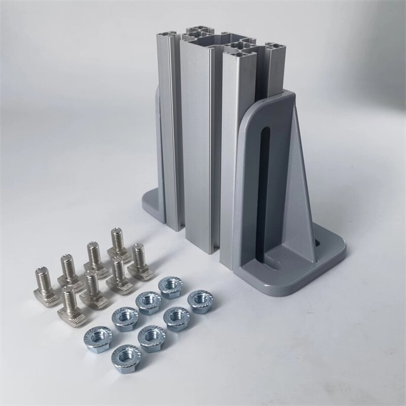Industrial Aluminum Profile Footing Support Manufacturer - 100x100 Square Fixed
