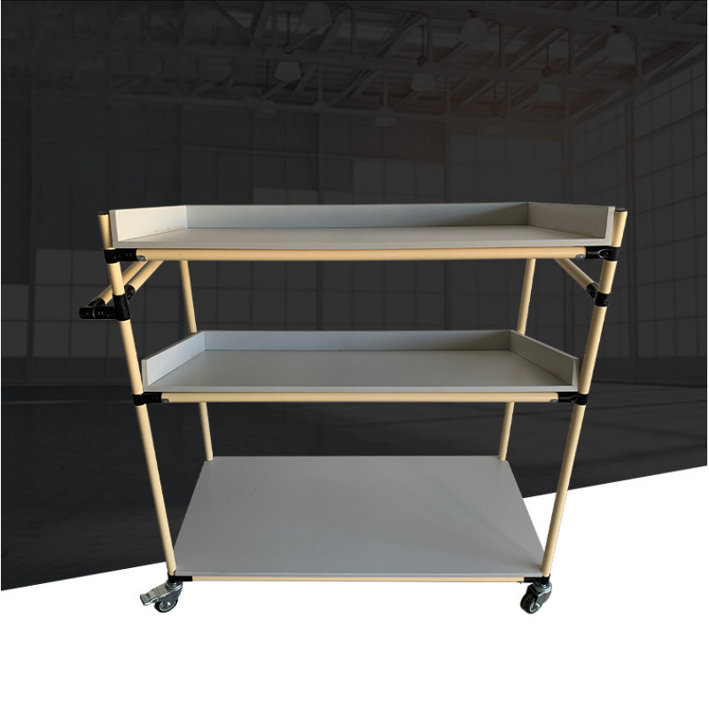 Lean Pipe Mobile Workstation Cart Supplier - Rolling Trolley for Electronics Workshop