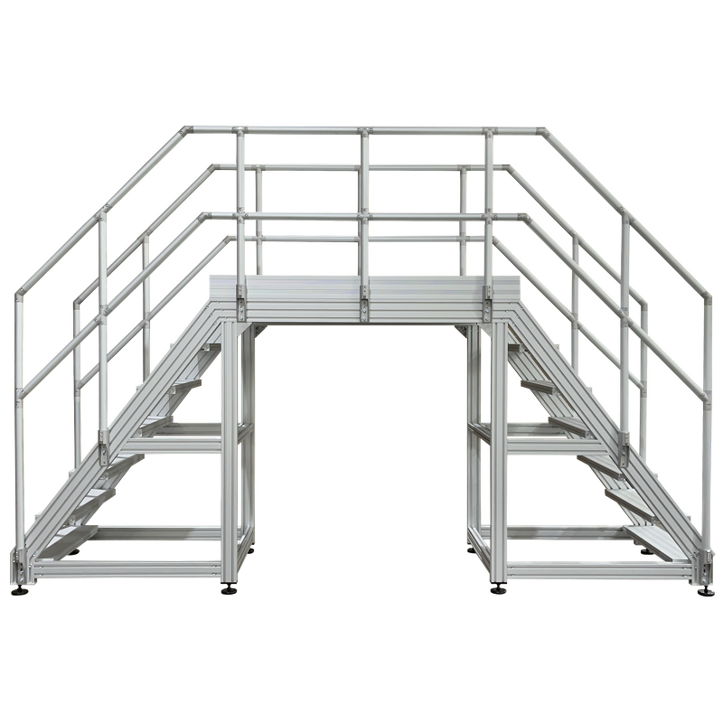 Mobile Platform Aluminum Ladder Supplier - With Guardrail 150KG Load Industrial