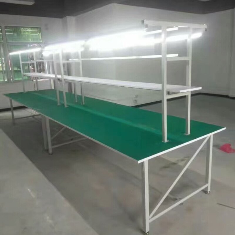 Lean Pipe Workbench with Shelf Supplier - Heavy Duty Assembly Line Operation Table