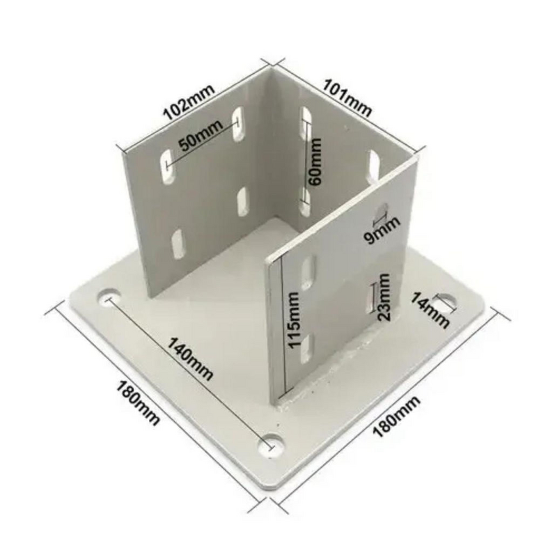 Industrial Aluminum Profile Footing Support Manufacturer - 100x100 Square Fixed