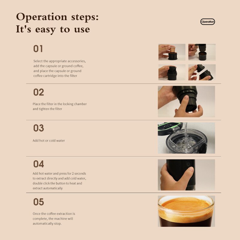 Espresso Coffee Machine Supplier - Electric Heating Portable Mini