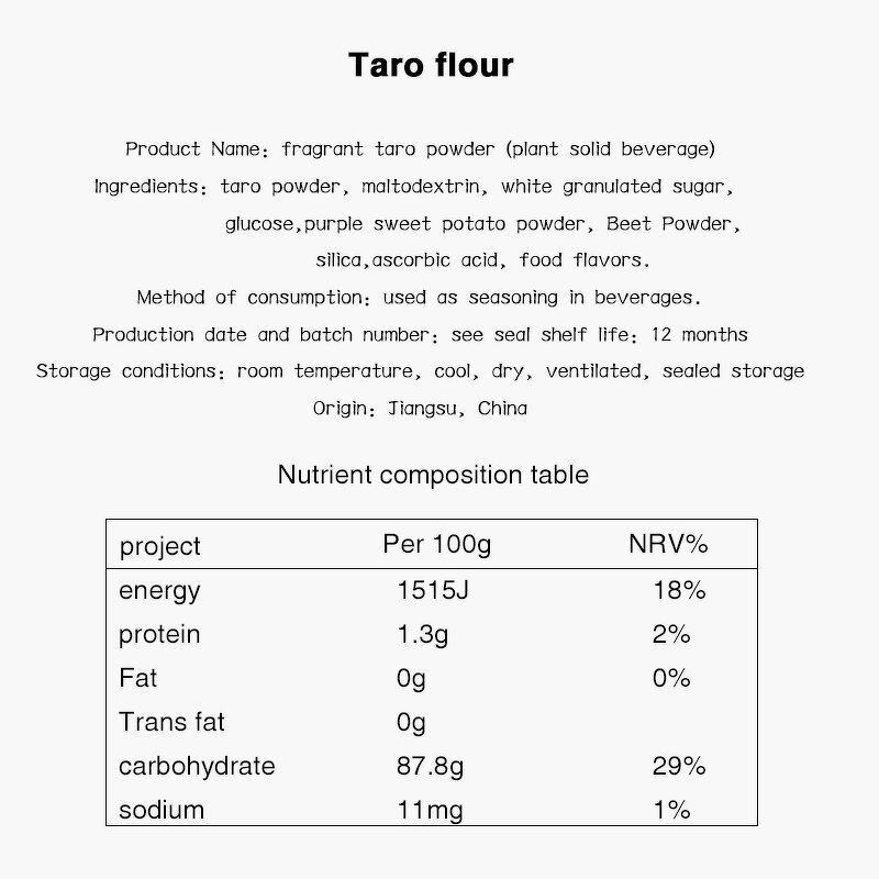Taro Flour Manufacturer - OEM Acceptable Flavored Baking Raw Material