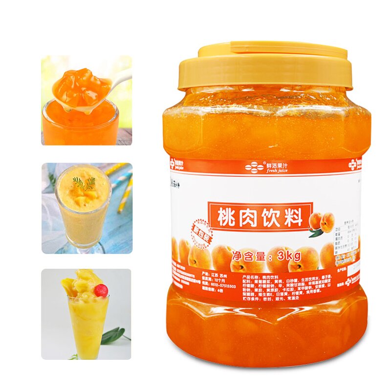 Peach Jam Supplier - Fresh Juice 3kg with Pulp