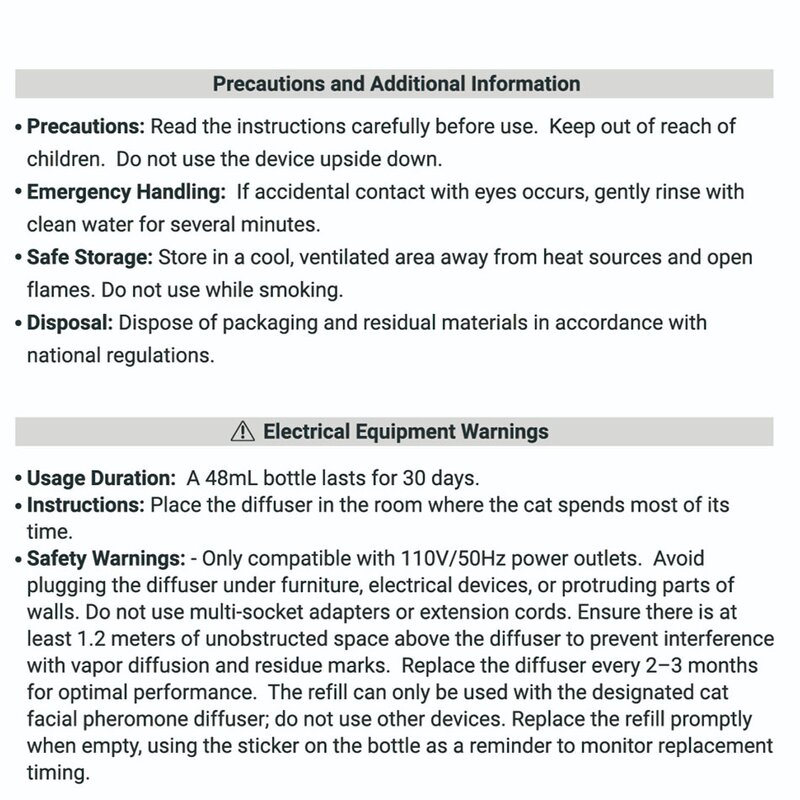 Cat Calming Diffuser Supplier - 48ml 2025 Natural Anti-Stress