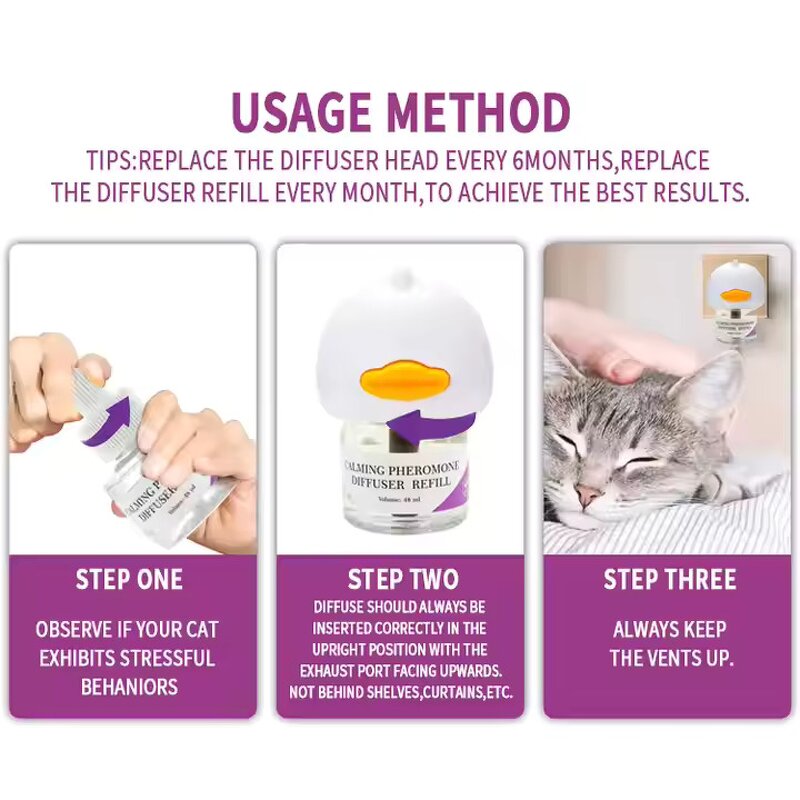 Cat Calming Diffuser Supplier - 48ml 2025 Natural Anti-Stress