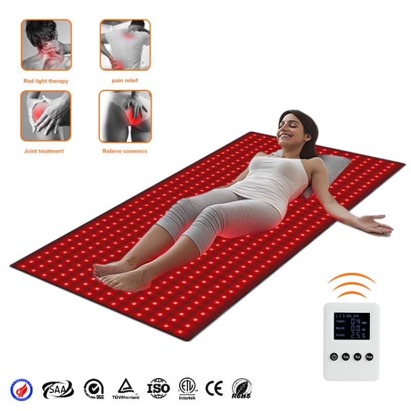Customizable Single-Sided Desktop Physiotherapy Exercise Mat Red Near Infrared Pad for Body Pain Relief for Family Use