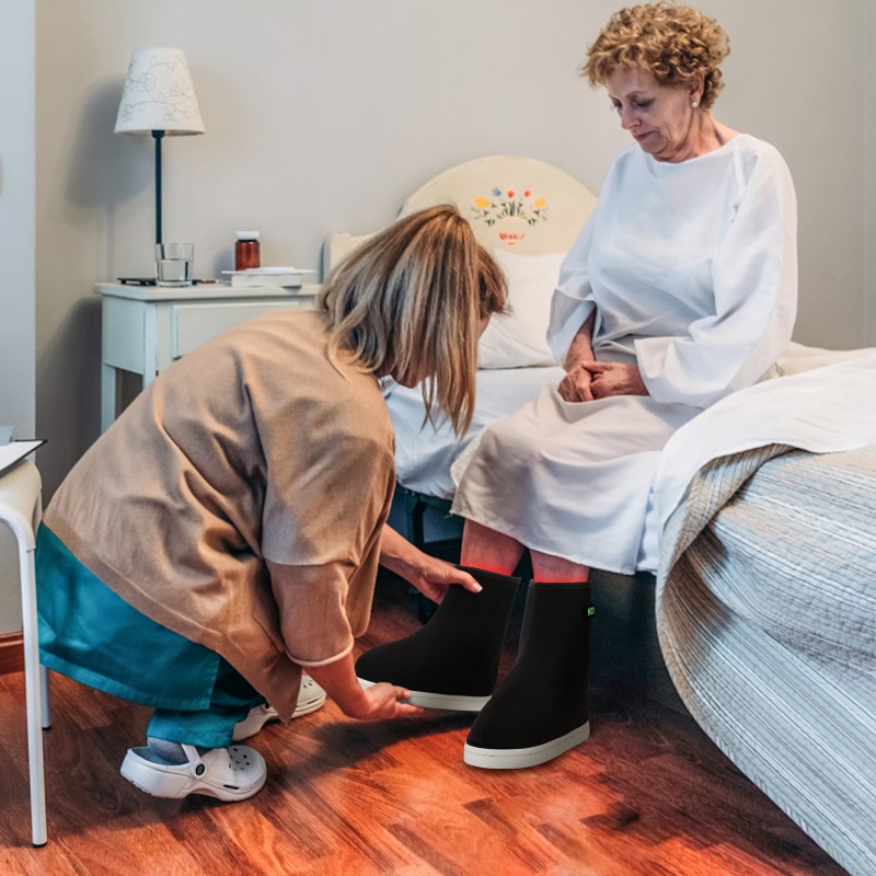 The Red Light Therapy Shoes for Neuropathy Pain Relieving Flexible LED Wrap Boots for Feet and Legs Therapeutic