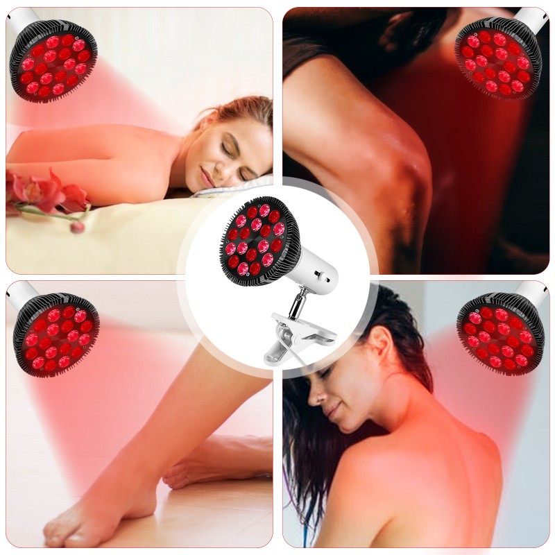 54W Portable Red Light Therapy Bulb Red Near Infra Light Therapy Medical Infrared Light Therapy Device for Home Use