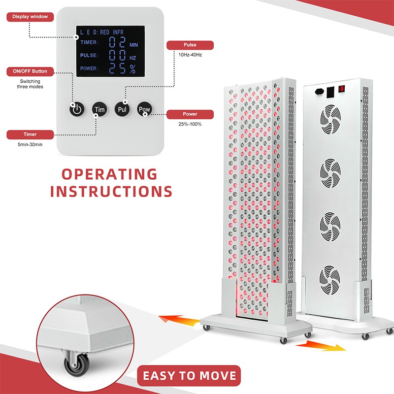 OEM/ODM 1500W Whole Body Panel Physiotherapy Stand Red Infrared + Muscle Soreness Relief for Family Use