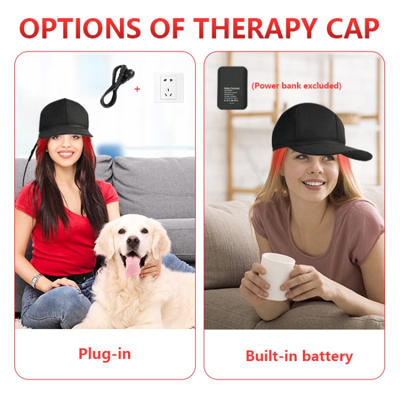 Portable Handheld Hair Cap with Red Infrared Technology Customizable Wavelength for Pain Physiotherapy Relief