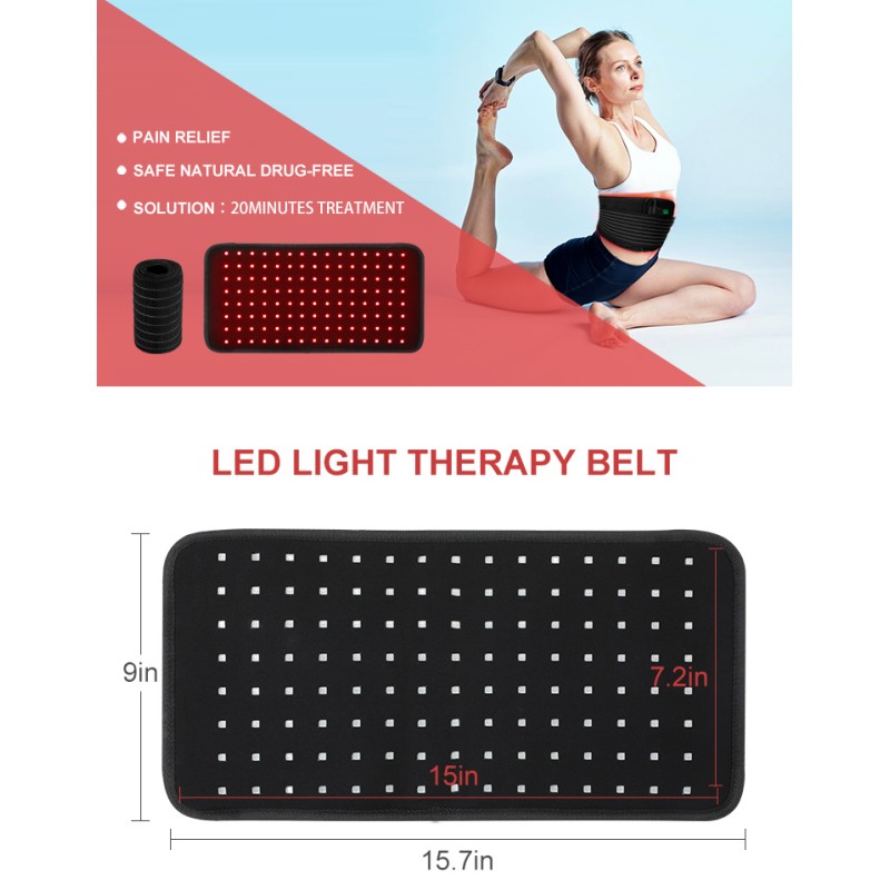 Kinreen Red Light Therapy Led Therapy Pad Built in Battery 660nm 850nm 850nm Pain Relieve Red Therapy Belt for Home Use