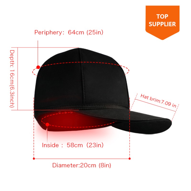 Hand-Held Baseball Cap Customizable Red Infrared Light Pulse Setting Promotes Hair Growth and Brain Health for Pain Relief