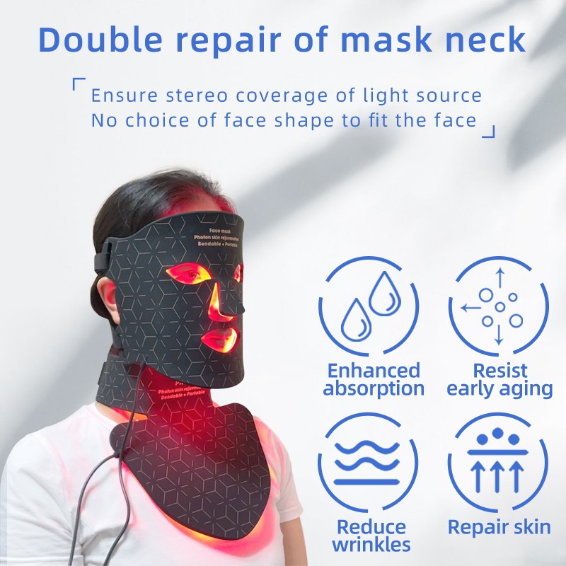 Pdt Photon Light Facial Skin Tightening Acne Treatment Beauty Therapy Led Facemask 4 Colors Silicone Led Face Mask