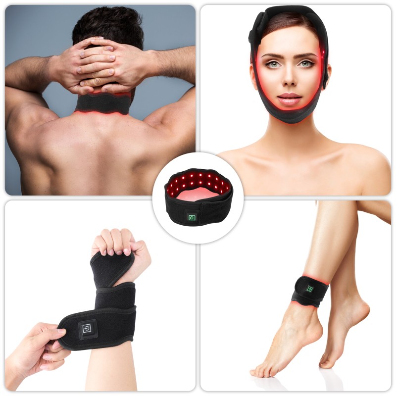 Portable Handheld Pain Relief Physiotherapy Belt for Body Face Ankle Joints and Elbow Joints Red Infrared Light for Home Use