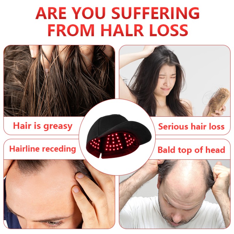 Handheld Custom Logo  Red Near Infrared Baseball Cap with Adjustable Zipper Design for Salon Hair Use Pain Relief