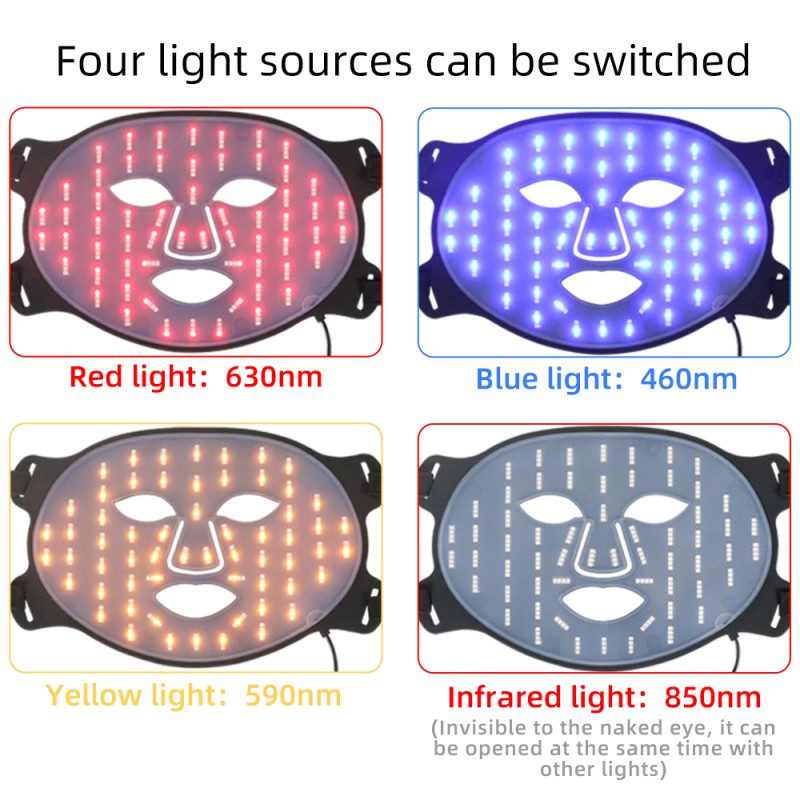 660nm Led Mask Pdt Led Photon Therapy Pore Shrinking FaceMask 4 Colors Light Anti-wrinkle Skin Beauty Instrument