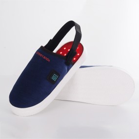 Similar Type Bulit-in Battery Red Light 660nm 850nm Infrared Light LED Light Therapy Blue Slipper for Foot Care