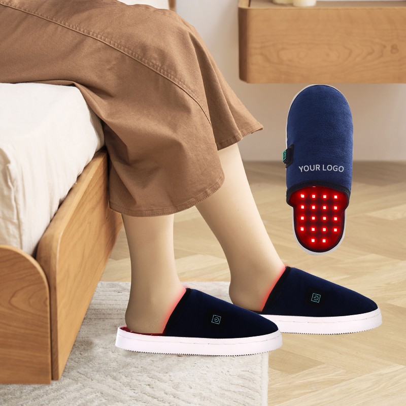 Rechargeable PDT Infrared 660NM 850NM Led Red Light Therapy Foot Slippers