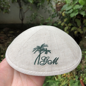 Kippah Manufacturer - Custom Embroidered Linen Cotton Kippah